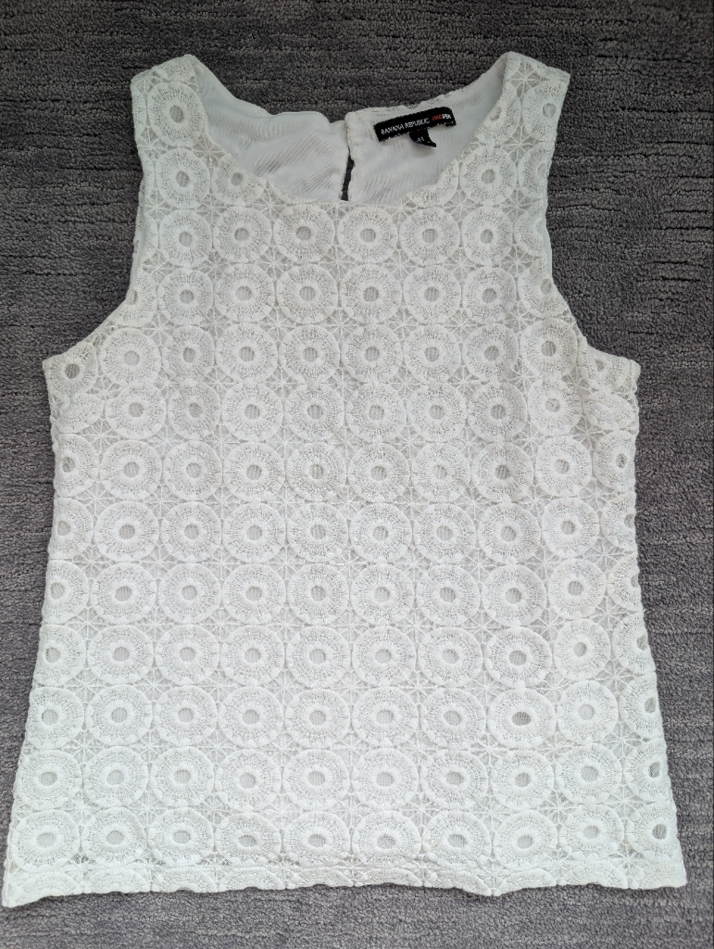 Banana Republic White Lace Crochet Sleeveless Camisole